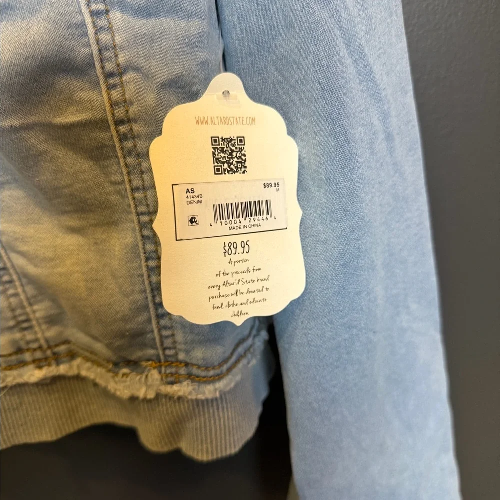 Altar'd State | Light Blue Jean Jacket with Hoodie |‎ Medium | NWT - Picture 6 of 6